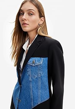 Desigual Women's Hybrid Trucker Blazer at Amazon Women's